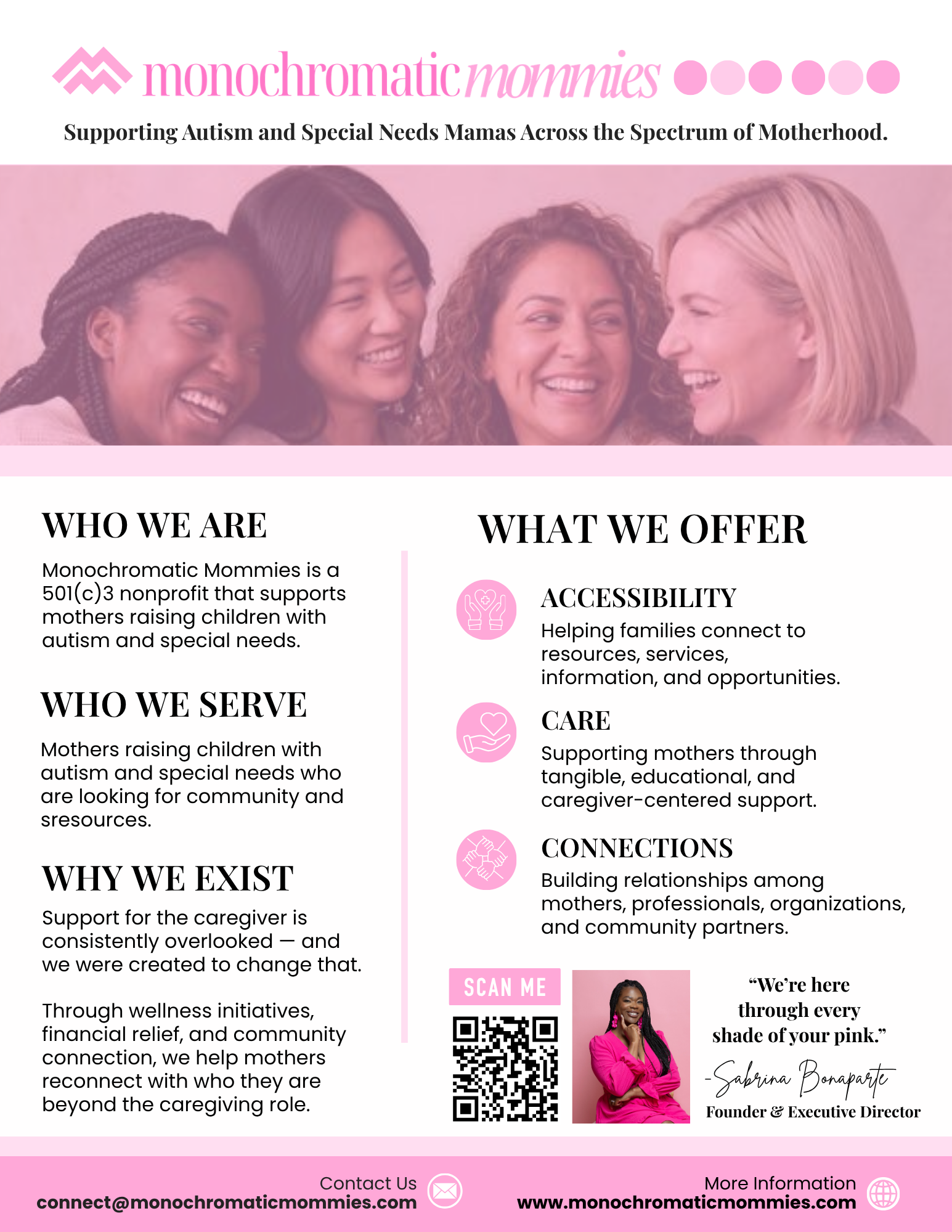 Monochromatic Mommies Overview Flyer